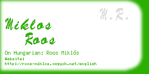 miklos roos business card